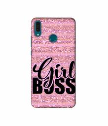 Amazon Brand - Solimo Designer Girl Boss On Pink Sparkle 3D Printed Hard Back Case Mobile Cover for Huawei Y9 (2019)