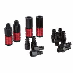 AmazonBasics High Flow Air Coupler and Plug Kit - 1/4-Inch NPT Fittings - 14-Piece