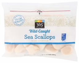 365 Everyday Value, Wild-Caught Seafood Value Pack, Sea Scallops (10-20 Count/Pound), 24 Ounce (Frozen)