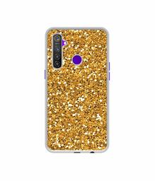 Amazon Brand - Solimo Designer Golden Sparkle UV Printed Soft Back Case Mobile Cover for Realme 5 Pro