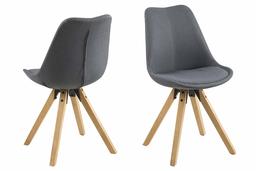 Amazon Brand - Movian Arendsee, Set of 2 Dining chairs, 55 x 48.5 x 85 cm (L x W x H), Dark grey