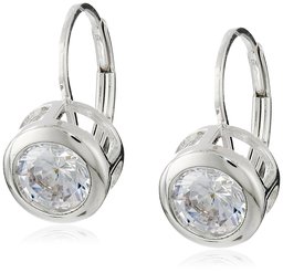 [Find] Amazon Collection Platinum Plate 925 suta-ringusiruba-raundo AAA Cubic Zirconia Earrings (3.8 cttw)