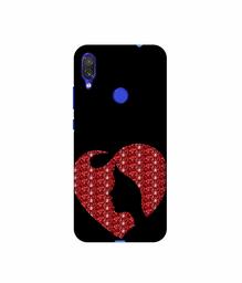 Amazon Brand - Solimo Designer Heart Shape Lady with Glitter 3D Printed Hard Back Case Mobile Cover for Xiaomi Redmi Note 7S