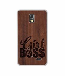 Amazon Brand - Solimo Designer Girl Boss On Wood UV Printed Soft Back Case Mobile Cover for LYF Water 10