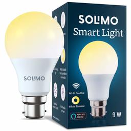 Amazon Brand - Solimo Wi-Fi Smart Light, 9W, B22 Holder, Alexa Enabled (Yellow/Light Yellow/White)