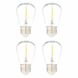 AmazonBasics Replacement LED String Light Bulbs S14 Shape, Edison Style, 1 Watt Power - 4-Pack