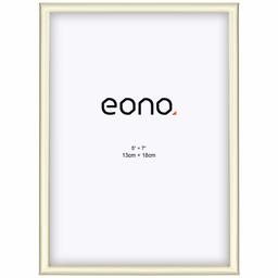 Eono by Amazon Fotolijst, 13 x 18 cm, gemaakt van metaal (staal) en glas met hoge resolutie, geschikt om neer te zetten of aan de muur te hangen, goudkleurig