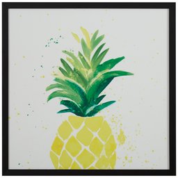 Pineapple Speck Print Wall Art in Black Wood Frame, 12