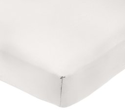 AmazonBasics 200-Thread-Count Polycotton Fitted Sheet, Double - White