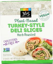 365 Everyday Value, Plant-Based Turkey-Style Deli Slices, Herb Roasted, 5.5 oz