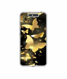 Amazon Brand - Solimo Designer Golden Butterfly Pattern UV Printed Soft Back Case Mobile Cover for Micromax Dual 4 E4816