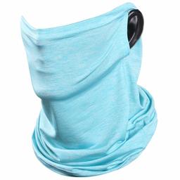 Ristake Unisex Men Women Face Scarf Bandana Ear Loops Face Neck Gaiter Headwrap Balaclava Neck Gaiters for Dust, 1 Pack, Blue