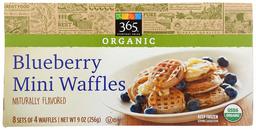 365 Everyday Value, Organic Blueberry Mini Waffles, 32 ct, (Frozen)