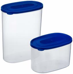 Amazon Brand - Solimo Set of 2 Kitchen Storage Containers (1650 ml, 950 ml), Blue