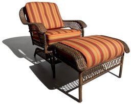 Strathwood All-Weather Cashmere Wicker Motion Chair with Ottoman