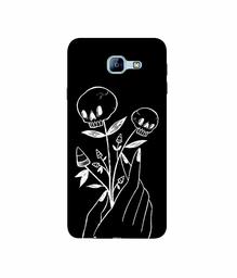 Amazon Brand - Solimo Designer Skull Flower 3D Printed Hard Back Case Mobile Cover for Samsung Galaxy A8 (2016)