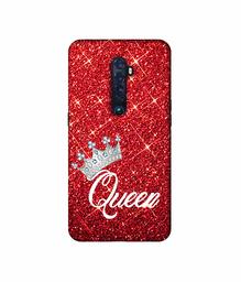 Amazon Brand - Solimo Designer Queen On Red Glitter 3D Printed Hard Back Case Mobile Cover for Oppo Reno 2