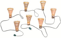 Lidco L200 Electric Patio Party Lights, 7 Light Bamboo