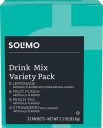 Amazon Brand - Solimo Variety Pack Drink Mix Singles (32 Packets)