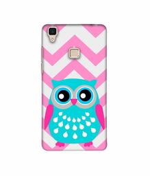 Amazon Brand - Solimo Designer Sky Blue Owl 3D Printed Hard Back Case Mobile Cover for Vivo V3