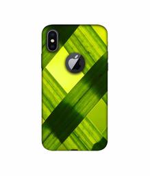 Amazon Brand - Solimo Designer Leafs Texture 3D Printed Hard Back Case Mobile Cover for Apple iPhone X (Logo Cut)