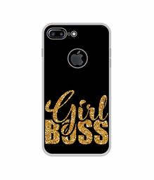 Amazon Brand - Solimo Designer Sparkle Girl Boss UV Printed Soft Back Case Mobile Cover for Apple iPhone 7 Plus (Logo Cut)