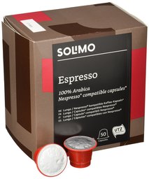 Amazon-Marke: Solimo Nespresso* kompatible Espresso Kapseln- UTZ zertifiziert 50 Kapseln