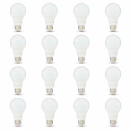 AmazonBasics - foco LED A19 (no regulable, 10.000 horas de vida Ãºtil), 40 vatios, 16 unidades, Blanco Suave