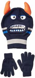 Spotted Zebra 2-Piece Sweater Cold Weather Trapper and Mittens Set Accessory, Blue Monster Balaclava, Medium/Large (8-14)