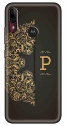 Amazon Brand - Solimo Designer Black Pattern Alphabet-P 3D Printed Hard Back Case Mobile Cover for Motorola Moto E6s / Motorola Moto E6 Plus