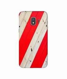 Amazon Brand - Solimo Designer Red and Cream Color Wood 3D Printed Hard Back Case Mobile Cover for Samsung Galaxy J2 Core