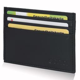 Eono by Amazon RFID Protection Credit Card Wallet for Men and Women in Slim and Slim ID and Note Pocket (Black Nappa)