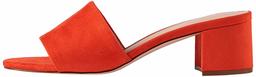 Amazon Brand - find. Wide Fit Simple Block Heel Mule Open Toe Sandals, Orange Coral), US 5