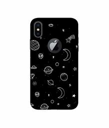 Amazon Brand - Solimo Designer Solar System 3D Printed Hard Back Case Mobile Cover for Apple iPhone X (Logo Cut)