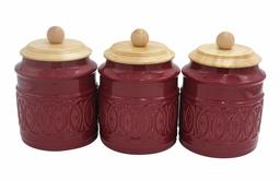 Ravenna Classic Lot de 3 boîtes en céramique Rouge