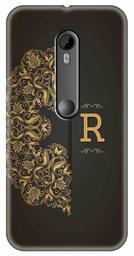 Amazon Brand - Solimo Designer Black Pattern Alphabet-R 3D Printed Hard Back Case Mobile Cover for Motorola Moto G3