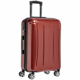 AmazonBasics - Oxford - Valise rigide à roulettes pivotantes - 78 cm, Rouge