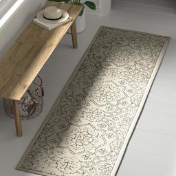 Amazon Brand – Stone & Beam Contemporary Floral Medallion Wool Rug Runner, 2'6