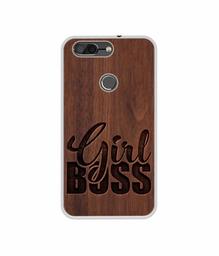 Amazon Brand - Solimo Designer Girl Boss On Wood UV Printed Soft Back Case Mobile Cover for InFocus Vision 3 Pro