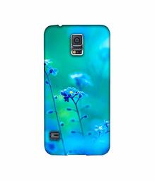 Amazon Brand - Solimo Designer Blue Flower 3D Printed Hard Back Case Mobile Cover for Samsung Galaxy S5 i9600