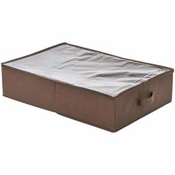 Amazon Brand - Solimo 1 Piece Fabric Under Bed Organiser, Brown