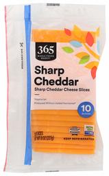 365 by Whole Foods Market, Cheese Slices, Sharp Cheddar (10 Slices), 8 Ounce