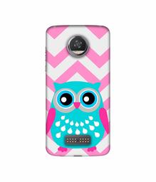 Amazon Brand - Solimo Designer Sky Blue Owl 3D Printed Hard Back Case Mobile Cover for Moto Z2 Play