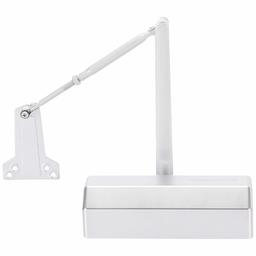 Amazon Commercial Door Closer, brazo estándar con tamaño ajustable 1-6, BC, soporte de PA, cubierta de plástico, certificado UL, Paquete de 2, Plateado