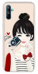 Amazon Brand - Solimo Designer Multicolor Girl Smile Design Printed Soft Back Case Mobile Cover for Realme C3