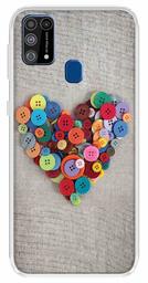 Amazon Brand - Solimo Designer Multicolor Button Heart Pattern Printed Soft Back Case Mobile Cover for Samsung Galaxy M31