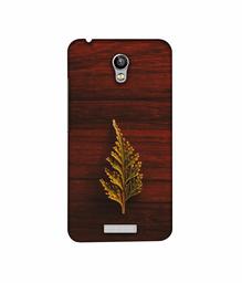 Amazon Brand - Solimo Designer Leaf on Wood 3D Printed Hard Back Case Mobile Cover for Micromax Canvas Spark Q380