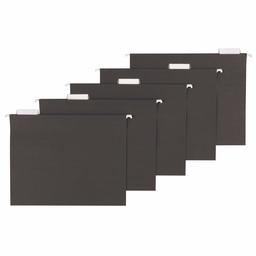 AmazonBasics Recycled Hanging Folders, Letter Size, Black, 1/5 Cut, 25-Pack