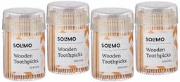 Amazon Brand - Solimo Wooden Toothpicks - 250 Sticks (Pack of 4)