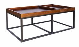 Amazon Brand – Rivet Modern Industrial Coffee Table with Metal Base and Trays, 42.1